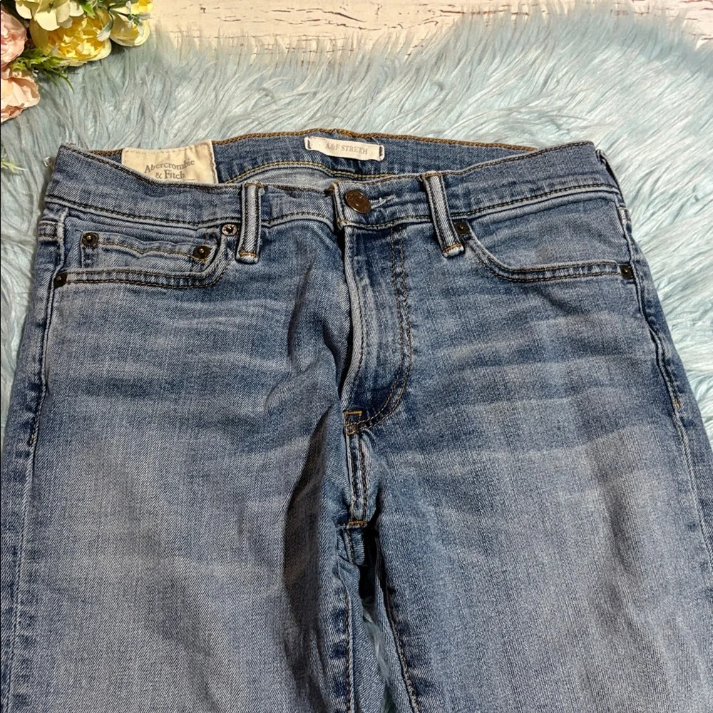 Abercrombie & Fitch Light Blue Stretch Super Skinny Jeans sz 31X30